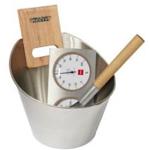 Poolstar - Harvia SN-SA006 - Kit de cubo, cazo, higrómetro y termómetro - Para saunas