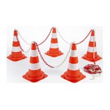 kit de balisage 8 cones 50cm pvc + 12.50m de chaine - VINMER