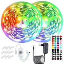 Kit de bande led rvb, 30 mètres, contrôle de l'application Bluetooth, avec 44 touches, smd 5050.12V, multicolore
