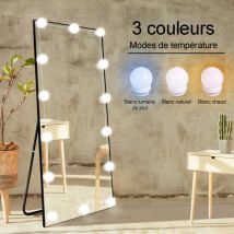 Kit de bandes lumineuses LED Hollywood pour miroir de maquillage, miroir mural, lampes de miroir de courtoisie enfichables avec alimentation, 3 modes