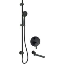 Trizeratop - Kit de baño con mezclador mecánico de 2 vías y caño Deante Arnika NACN9QA Negro mate