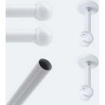 Boulet - Kit de barre à rideaux 1m50 20mm - Mur - Boule Blanc