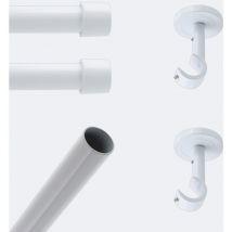 Kit de barre à rideaux 1m50 20mm - Plafond - Capuchon Blanc Boulet