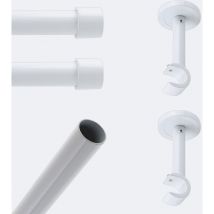 Kit de barre à rideaux 2m00 20mm - Mur - Capuchon Blanc Boulet
