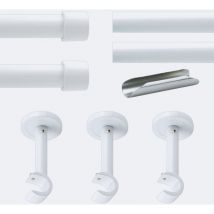 Boulet - Kit de barre à rideaux 3m00 20mm - Mur - Capuchon Blanc