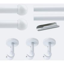 Boulet - Kit de barre à rideaux 3m00 20mm - Plafond - Boule Blanc