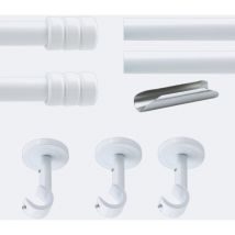 Kit de barre à rideaux 3m00 20mm - Plafond - Cylindre 2ST Blanc Boulet