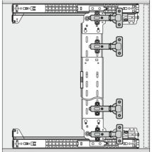 Rail De Porte Coulissante 2 Barres De Liaison – Support De Charnières Noires – Clips Inox – Quincaillerie De Montage Incluse – Accuride