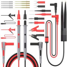 Jalleria - Kit de Câbles de Test Multi 21 en 1 Multimètre Électrique Câble Test avec Pinces Crocodile de Test Ressort Sonde Grabber Fiche Banane pour
