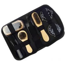 Gabrielle - Kit de cirage pour chaussures en cuir lisse avec brosses brillantes et brosse en daim - Protection très efficace du cuir - Brosse,
