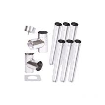Azura Home Design - Kit de conducto de chimenea 6 m pared simple - 100/120/130/150/160/180/200 mm - Dimensiones: 180mm