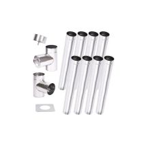 Azura Home Design - Kit de conducto de chimenea 8 m pared simple - 100/120/130/150/160/180/200 mm - Dimensiones: 160mm