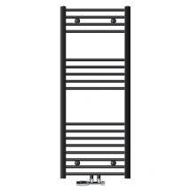 Luxebath - ecd Germany Radiateur Salle de Bain 500x1200 mm Anthracite Courbé Raccord Central au Bas avec Garniture de Raccordement Forme d'Angle au
