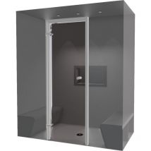 Kit de construcción de cabina de hammam para alicatar 180 x 100 con generador de vapor