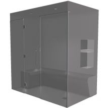 Desineo - Kit de construcción de cabina de hammam con pared acristalada para alicatar 200 x 120 con generador de vapor
