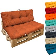 Linxor - Kit de coussins pour palette capitonnés - Terracotta