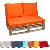 Linxor - Kit de coussins pour palette déhoussables - Orange