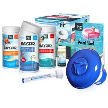 Höfer Chemie kit de démarrage Piscine 7 pièces - chlore granulé, chlore multifonction 5 in 1 (20g), pH moins granulé et bien plus