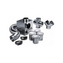 Recupair - Kit de distribution d'air chaud 4 bouches 500 m3 pour cheminée