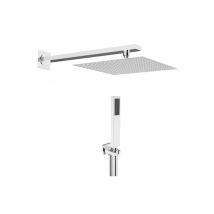 WTS - Kit de douche carré 25x25 cm complet en laiton chromé - Teorema Lux