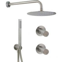 Mamoli - Kit de douche complet couleur acier brossé avec mitigeur monocommande et inverseur Tuttodunpezzo KITTDPA1