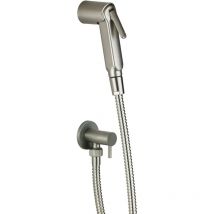 Damast - Kit de douche hygiénique en acier brossé avec robinet d'arrêt 18128 acier inoxydable brossé