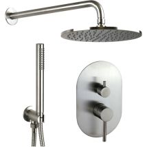 Pollini Acqua Design - Kit de douche rond complet en acier aisi 316 Pollini Jessy Steel CY10407255AS Acier inoxydable