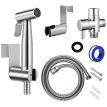 Fitags - Kit de Douchette de Bidet pour wc, Pulvérisateur de Bidet en Acier Inoxydable avec Tuyau et Vanne g 1/2, Douchette wc