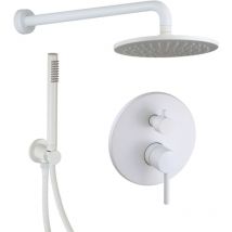 Pollini Acqua Design - Kit de ducha completo en blanco opaco con rociador de 200 mm Pollini Jessy C477355255BO Blanco mate