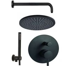 Paffoni - Kit de ducha completo negro mate Light KITLIG015NO