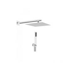 WTS - Kit de ducha cuadrado 25x25 cm completo en latón cromado - Teorema Lux