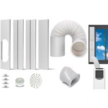 Beijiyi - Kit de fenêtre portable avec tuyau d'échappement, joints de fenêtre réglables pour fenêtre coulissante, kit d'aération coulissant vertical