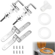 Coocheer - Kit de fijación para asiento de inodoro de 2 piezas, 20724134 Juego de fijación para asiento de inodoro Wirquin, bisagra y tornillos de