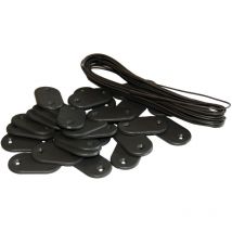 Kit de fijación para Pantallas - Lote de 20 kits (26 piezas + 4 m de cable por kit) Gris oscuro. Lote de 20 kits