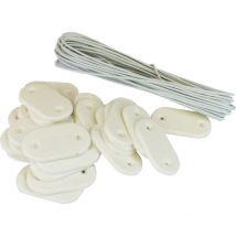 Kit de fijación para Pantallas - Lote de 20 kits (26 piezas + 4 m de cable por kit) Blanco. Lote de 20 kits