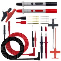 Kit de fils de test multimètre 10 fils multimètre PCS avec pinces crocodiles, sondes et crochets de test, fiche banane pour pince multimètre