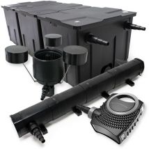 Kit complet: CBF-350C Filtre de bassin jusqu'à 90000 l Biologique, NEO10000 pompe de filtration 10000l/h 80W, CUV-272 lampe uv uvc Clarificateur avec