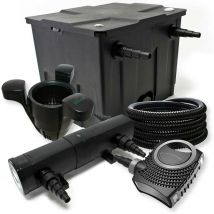 Kit de filtration biologique uvc 24w bassin 12000 l max + tuyau et skimmer