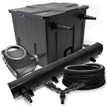 Kit complet: CBF-350 Filtre de bassin jusqu'à 12000 l Biologique, CTF-8000 pompe de filtration 8000l/h 70W, CUV-272 lampe uv uvc Clarificateur avec