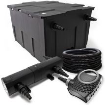 Wiltec Kit complet: CBF-550 Filtre de bassin jusqu'à 60000 l Biologique, NEO10000 SuperECO pompe de filtration 10000l/h 80W, CUV-236 lampe uv uvc