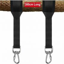 Wahaison - Kit de fixation de 2 hamacs - 300 cm de charge maximale 1000 kg, sangle de hamac robuste avec 2 mousquetons, sangle de balanoire pour arbre