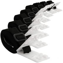 Cyslmuk - Kit de fixation de bobine de bâche solaire pour piscine avec 8 sangles adhésives en nylon et languettes, 8 plaques de cordon, 8 boucles