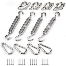 Kit de fixation de voile d'ombrage, kit de fixation de voile d'ombrage en acier inoxydable pour accessoires de fixation de voile d'ombrage triangle