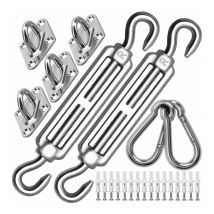 Kit de Fixation de Voile d'ombrage M6 très résistant, kit de Fixation pour auvent en Acier Inoxydable 304 pour Triangle et carré, kit d'accessoires