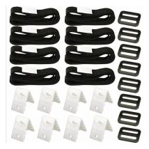 Kit de Fixation pour bâche Solaire de Piscine, kit de Sangles de Couverture Solaire