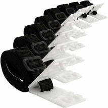 Kit De Fixation pour Bâche Solaire De Piscine, Attache Bache Piscine, pour Piscine Universelle Enterrée Comprenant 8 Sangles Et Languettes Adhésives