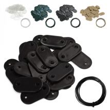 Kit de fixation pour brise vue, canisse anti-UV - Noir Linxor