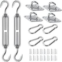 Dpzo - Kit de Fixation pour Voile D'ombrage, Acier Inoxydable Soleil Voile D'ombrage Kit de Fixation pour Triangle et Carré, Rectangle, du Soleil