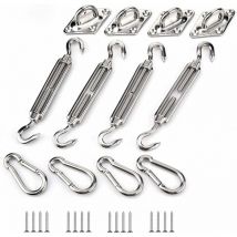 Briller - Kit de Fixation pour Voile D'ombrage, Acier Inoxydable Soleil Voile D'ombrage Kit de Fixation pour Triangle et Carré, Rectangle, du Soleil