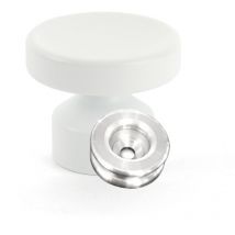 L'attachante - Kit de Fixation : Rondelle multi-matériaux Alu + Grande Patère concave Blanc